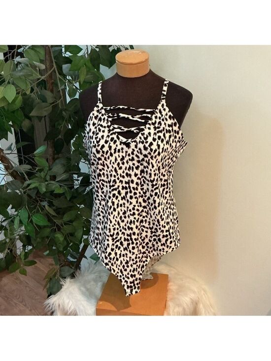 Maurices Tops - Maurice’s leopard print strappy bodysuit Woman’s size 1X